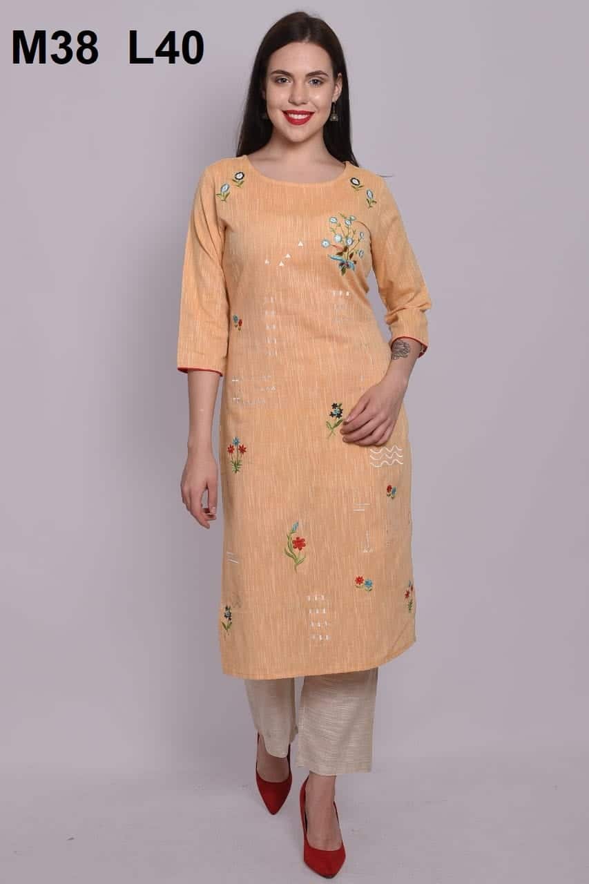 light orange color kurti