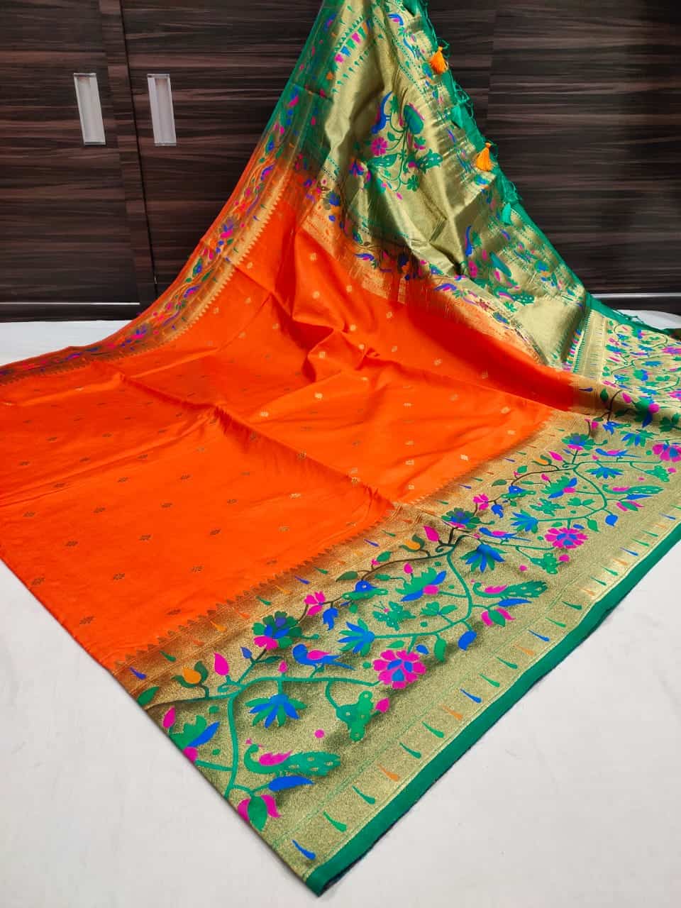 Buy Semi khan saree with gonda work at Amazon.in