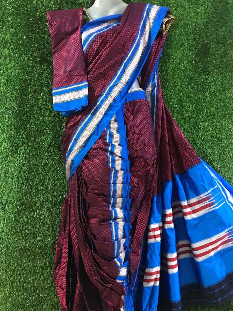 Buy Maharashtrian Khun Silk Blend Ready to Wear Saree Online