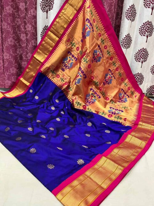 Pure Kadiyal Paithani with Big Border 1