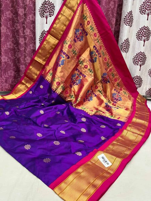 Pure Kadiyal Paithani with Big Border 10