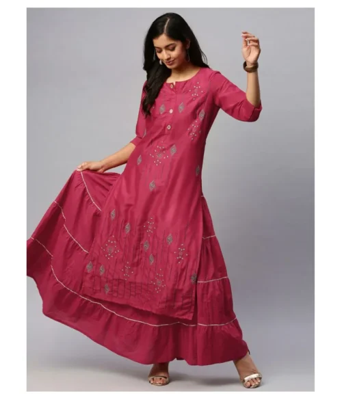 Rayon Kurti & Skirt Set